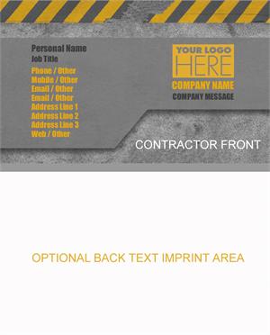 Full Color Contractor And Construction Business Cards