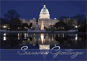 D2103 Capitol Reflections Regional Holiday Cards 7 7/8 x 5 5/8