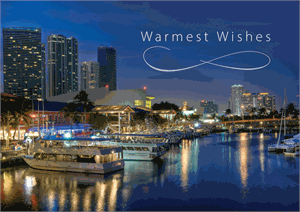 D2108 Miami Bayside Market Marina Regional Holiday Cards 7 7/8 x 5 5/8