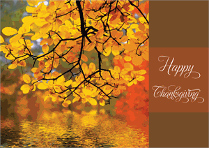 D2155 Autumn Reflection Thanksgiving Holiday Cards 7 7/8 x 5 5/8