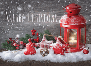 D2455 Warm Country Greetings Christmas Greeting Holiday Cards 7 7/8 x 5 5/8