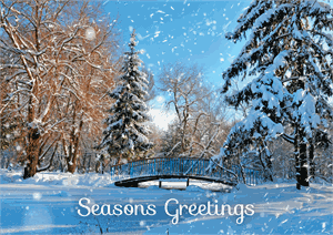 D2657 Winter Park Bridge Holiday Greeting Cards 7 7/8 x 5 5/8