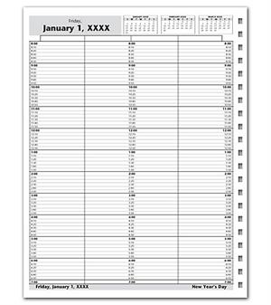 DAY11 DayScan4 Column Looseleaf Pages 10 Minute Intervals 8am-7pm 8 1/2 x 11