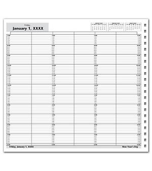 DAY13 DayScan 6 Column Looseleaf Pages 10 Minute Intervals 7am-6pm 12 x 11