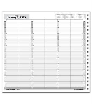 DAY15 DayScan 6 Column Looseleaf Pages 10 Minute Intervals 8am-7pm 12 x 11