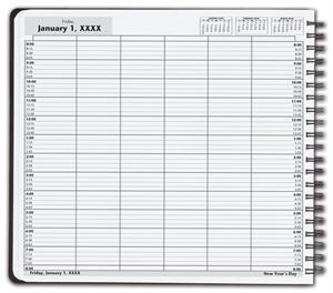 DAY8 DayScan 6 Column Wirebound Book 15 Minute Intervals 8am-8pm 12 x 11