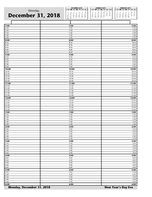 DAY9 4 Column Looseleaf Book 10 Minute Intervals 7am-6pm 8 1/2 X 11