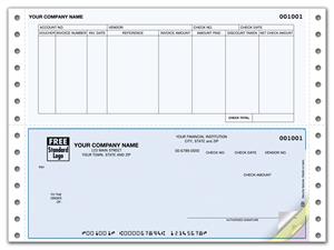 DCB225 Continuous Bottom Accounts Payable Checks 9 1/2 x 7