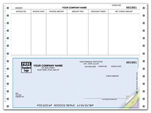 DCB228 Continuous Bottom Accounts Payable Checks 9 1/2 x 7