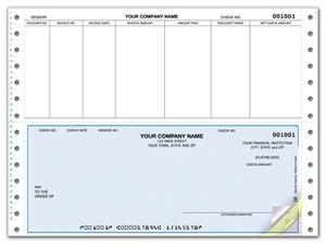 DCB240 Continuous Bottom Accounts Payable Checks 9 1/2 x 7