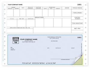 DCB301 Continuous Bottom Payroll Check 9 1/2 x 7