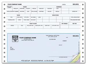 DCB303 Continuous Bottom Payroll Check 9 1/2 x 7