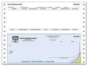 DCB304 Continuous Bottom Payroll Checks 9 1/2 x 7
