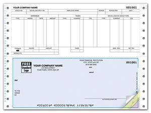 DCB313 Continuous Bottom Payroll Check 9 1/2 x 7