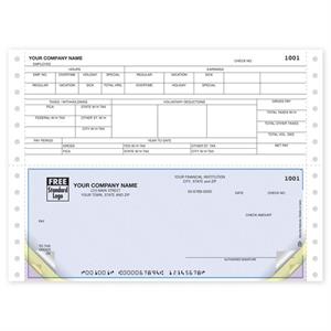 DCB315 Continuous Bottom Payroll Check 9 1/2 x 7