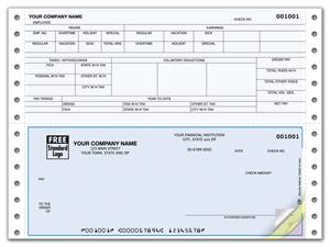 DCB315 Continuous Bottom Payroll Check 9 1/2 x 7