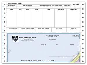 DCB318 Continuous Bottom Payroll Check 9 1/2 x 7