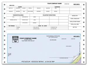 DCB319 Continuous Bottom Payroll Check 9 1/2 x 7