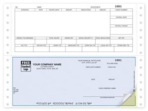 DCB346 Continuous Bottom Payroll Check 9 1/2 x 7