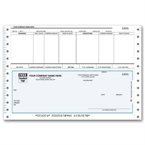 DCB351 Continuous Bottom Payroll Check 9 1/2 x 6 1/2