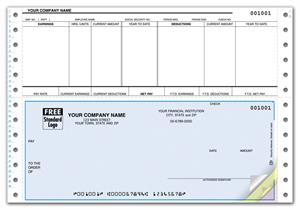 DCB351 Continuous Bottom Payroll Check 9 1/2 x 6 1/2