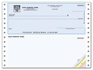 DCT153 Continuous Top Checks QuickBooks Compatible Lined 9 1/2 x 7