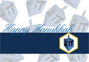 DD2235 Happy Dreidel Hanukkah Holiday Cards 7 7/8 x 5 5/8