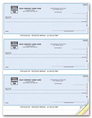 DLA108 3 On A Page Laser Checks Compatible with MYOB and More 8 1/2 x 11