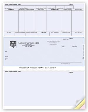 DLM302 Laser Middle Payroll Check 8 1/2 x 11