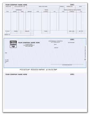 DLM303 Laser Middle Payroll Check 8 1/2 x 11