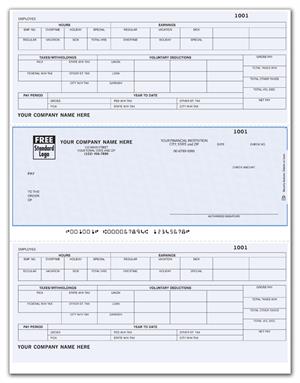 DLM306 Laser Middle Payroll Check 8 1/2 x 11