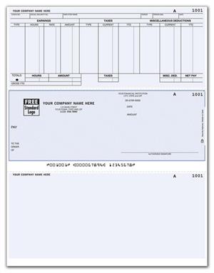 DLM314 Laser Middle Payroll Check 8 1/2 x 11