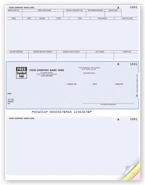 DLM317 Laser Middle Payroll Check 8 1/2 x 11