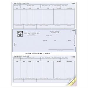 DLM331 Laser Middle Checks Payroll Sage/Peachtree Compatible 8 1/2 x 11