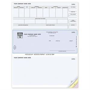 DLM332 Laser Middle Payroll Check Compatible with Timberline 8 1/2 x 11