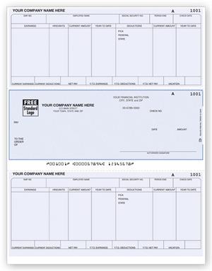 DLM333 Laser Middle Payroll Check 8 1/2 x 11