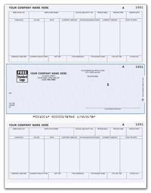 DLM342 Laser Middle Payroll Check 8 1/2 x 11