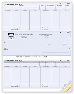 DLM343 Laser Middle Payroll Check 8 1/2 x 11