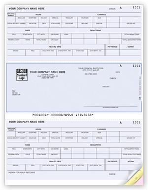 DLM345 Laser Middle Payroll Check 8 1/2 x 11