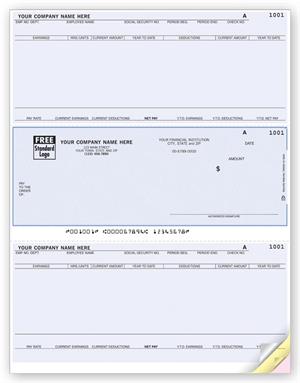 DLM353 Laser Middle Payroll Check 8 1/2 x 11