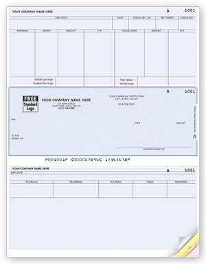 DLM354 Laser Middle Payroll Check 8 1/2 x 11