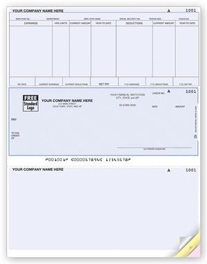 DLM360 Laser Middle Payroll Check 8 1/2 x 11