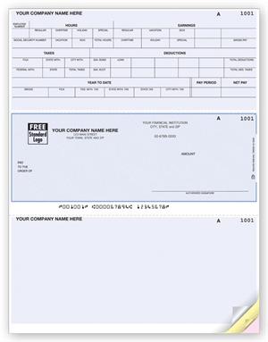 DLM362 Laser Middle Payroll Check 8 1/2 x 11