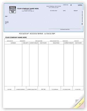 DLT312 Laser Top Payroll Check 7.5 Voucher 8 1/2 x 11