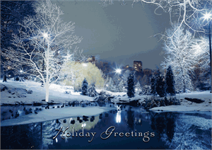 F3762 City Park Holiday Greetings Cards 7 7/8 x 5 5/8