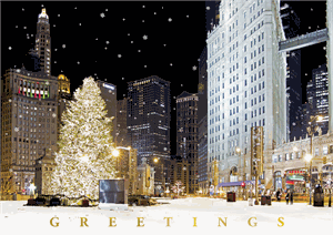 F4139 Greetings from Chicago Holiday Cards 7 7/8 x 5 5/8