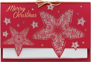 H13602 - N3602 Stars Come Out Laser Cut Christmas Holiday Cards 7 7/8