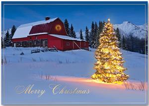H13637 Mountain Gold Christmas Cards 7 7/8 x 5 5/8