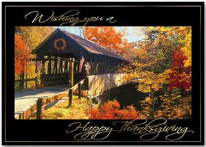 H13666 Autumn Road Thanksgiving Cards 7 7/8 x 5 5/8