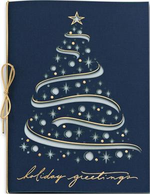 H13674 - N3674 Celestial Tree Laser Cut Holiday Cards 5 5/8 x 7 7/8